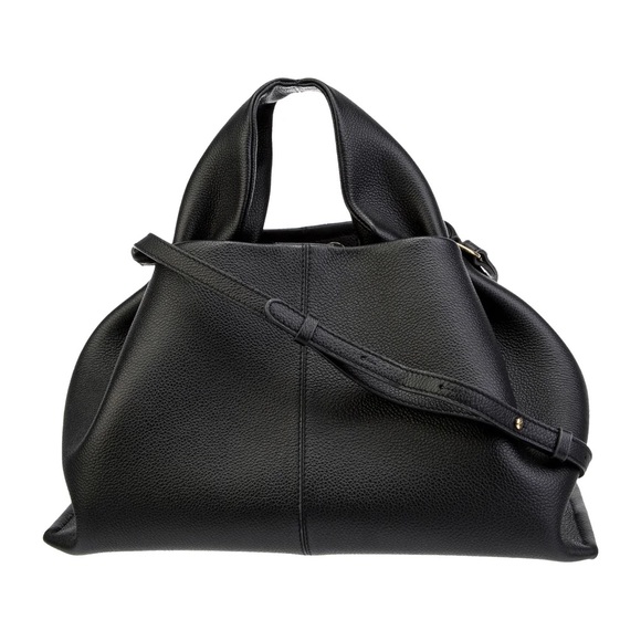 Polène Numéro Neuf Edition Textured Calf Leather Black Top Handle Bag - Picture 3 of 12